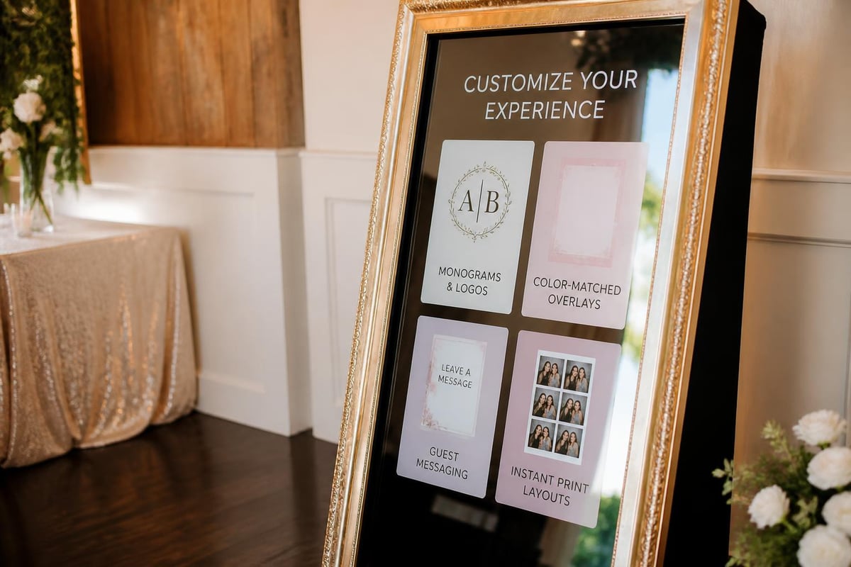 Wedding mirror booth customization