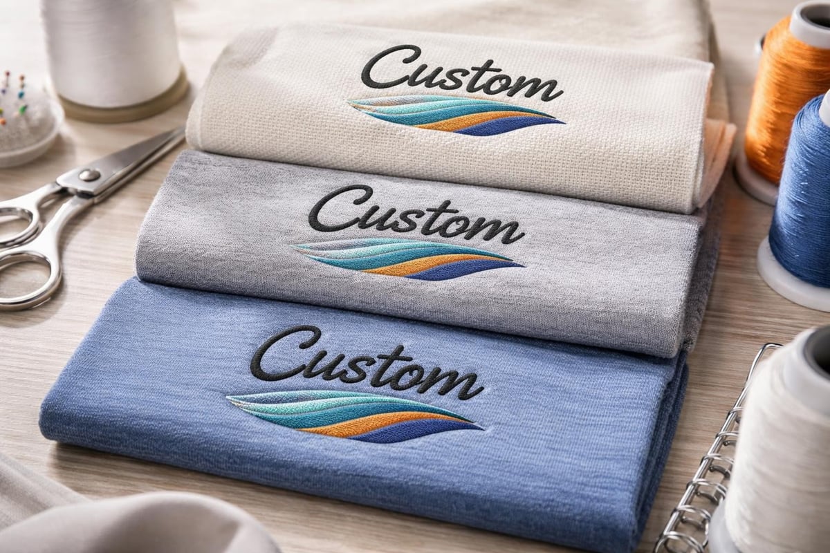 Different shirt fabrics for embroidery