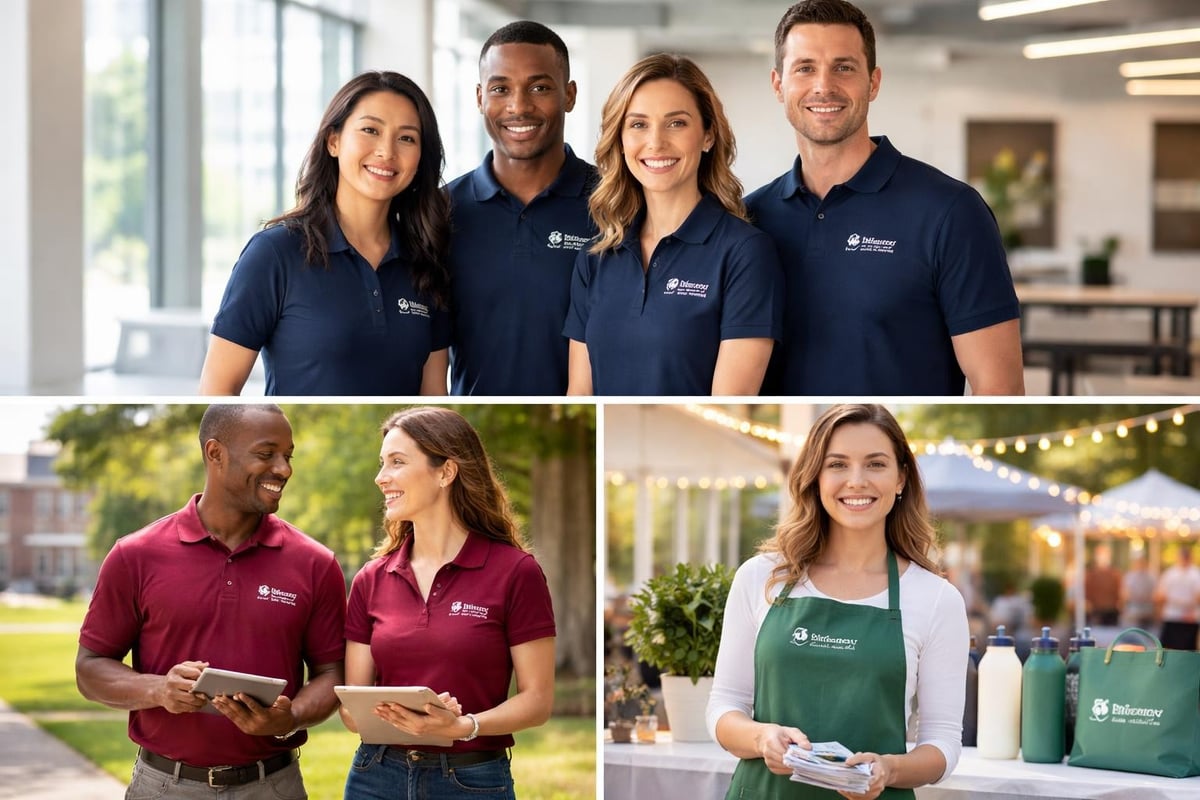 Business and school applications for embroidered shirts