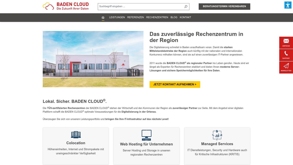 Die 10 führenden Rechenzentren Deutschland 2026 - BADEN CLOUD® Data Center