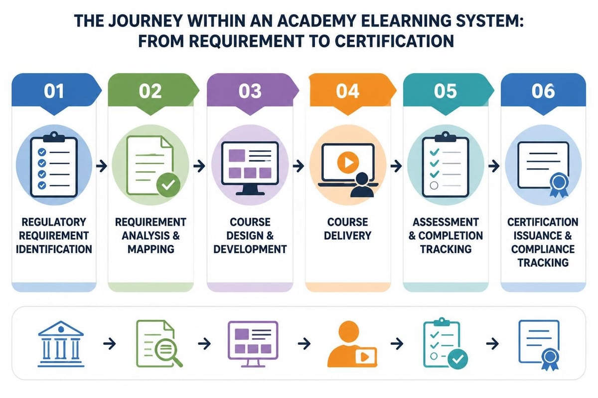 Academy elearning compliance training workflow