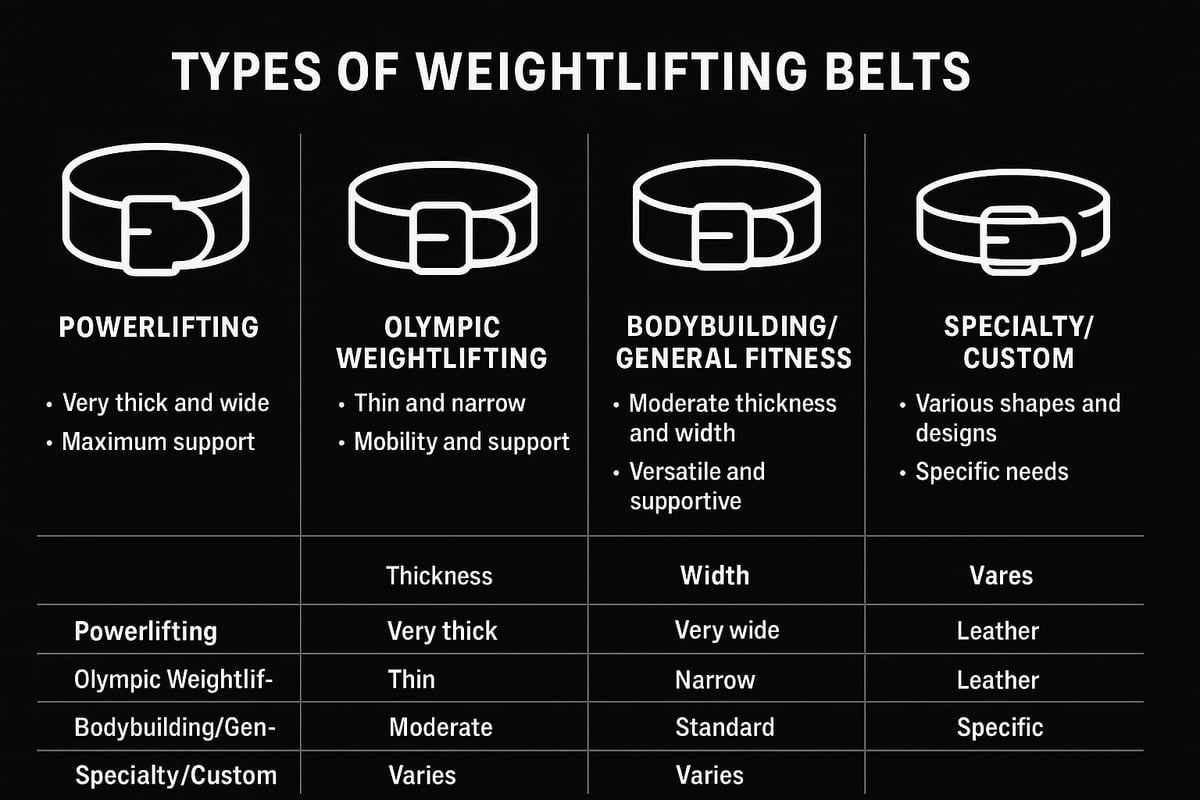 Types of Weightlifting Belts and Their Unique Purposes
