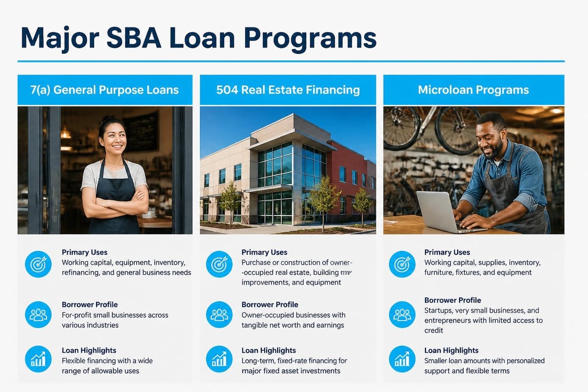 SBA loan program categories