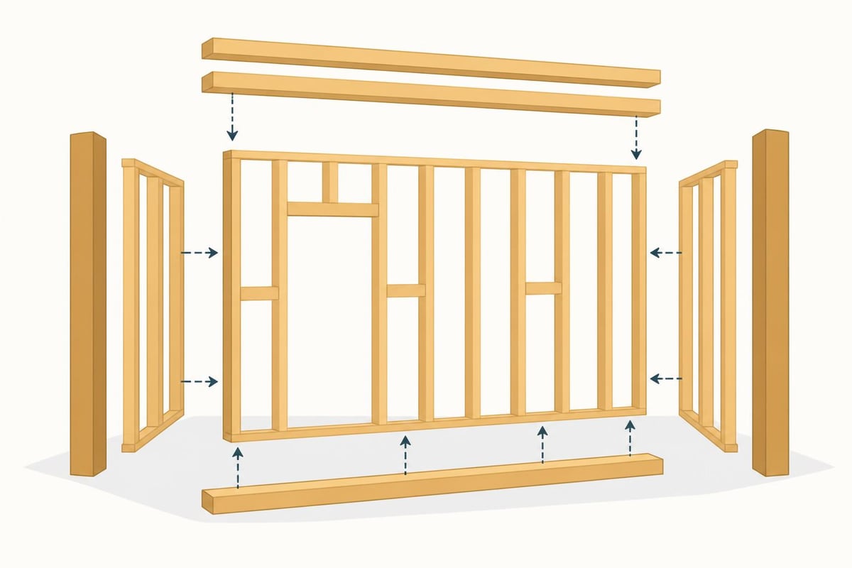 Timber frame components assembly
