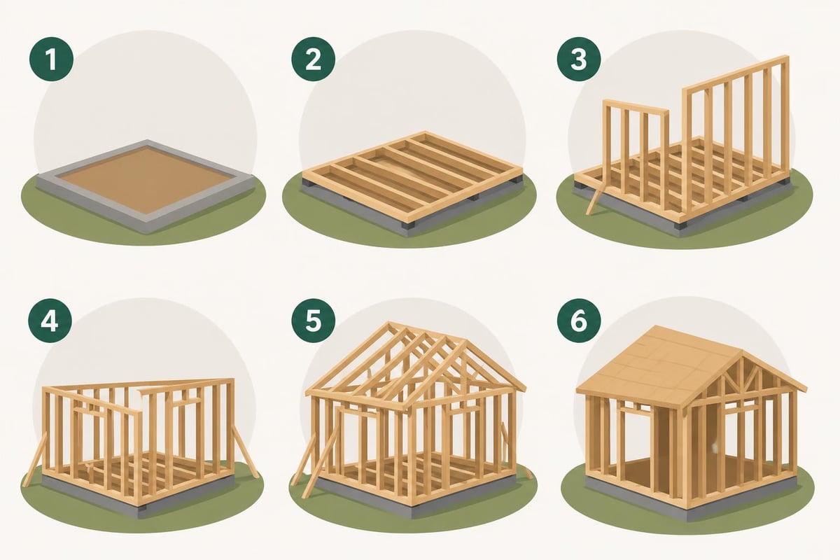 Garden room frame erection sequence