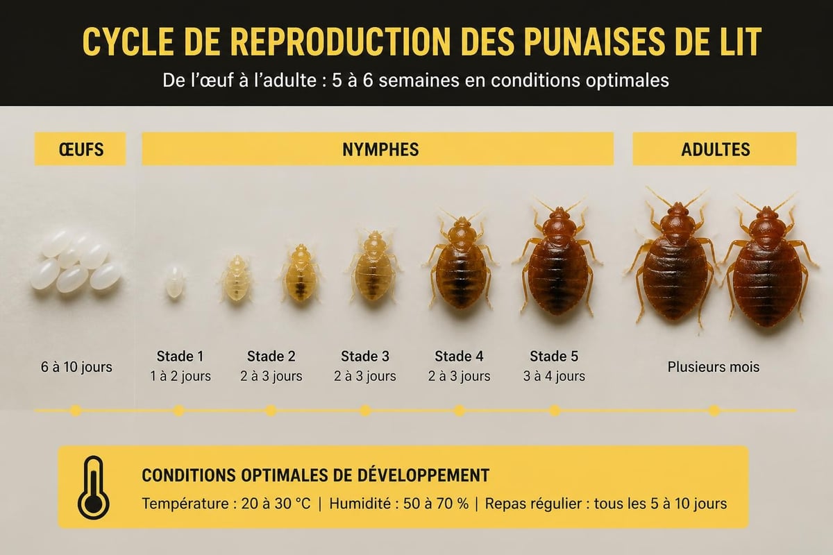 Cycle de vie des punaises de lit