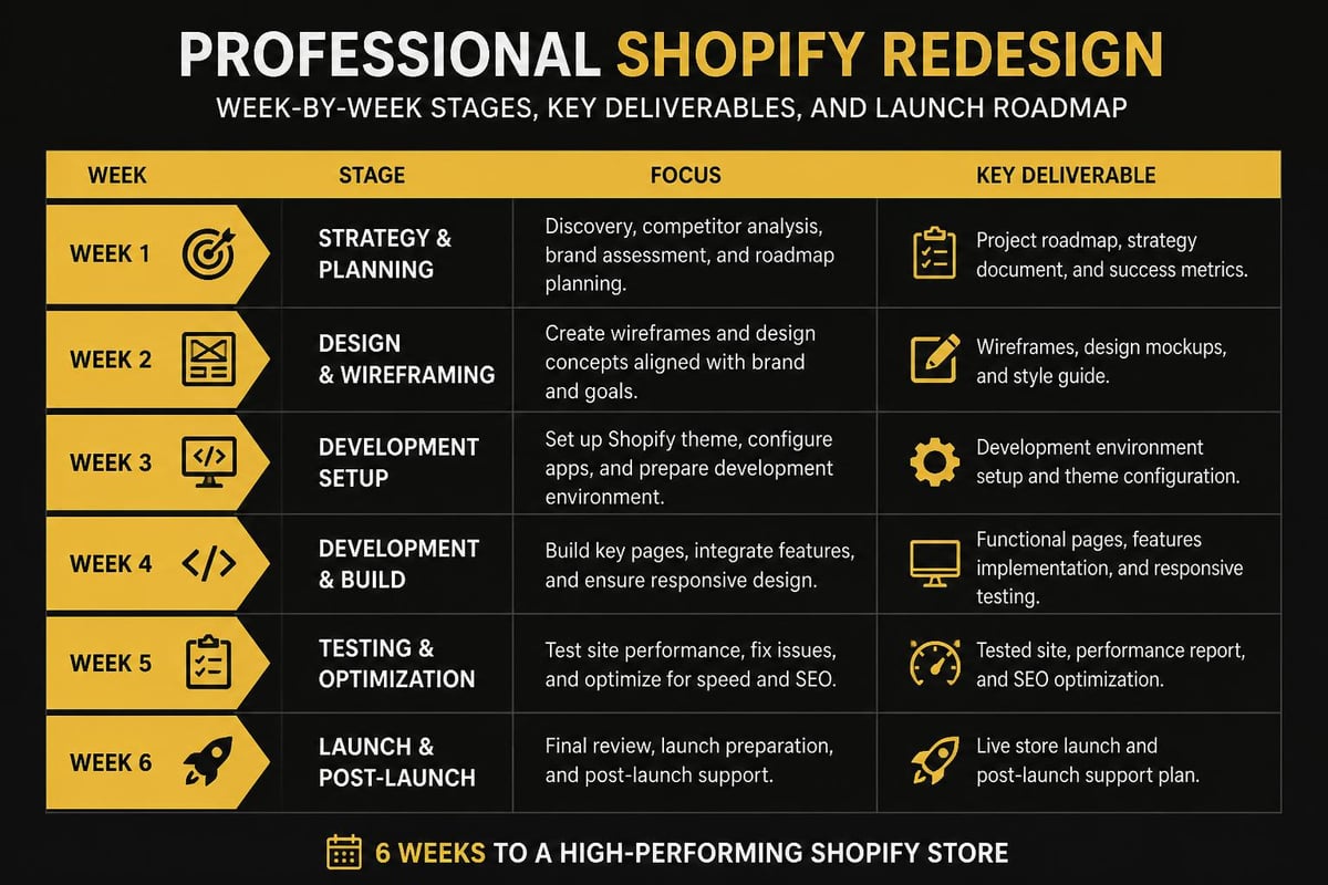 Four-week website redesign process breakdown