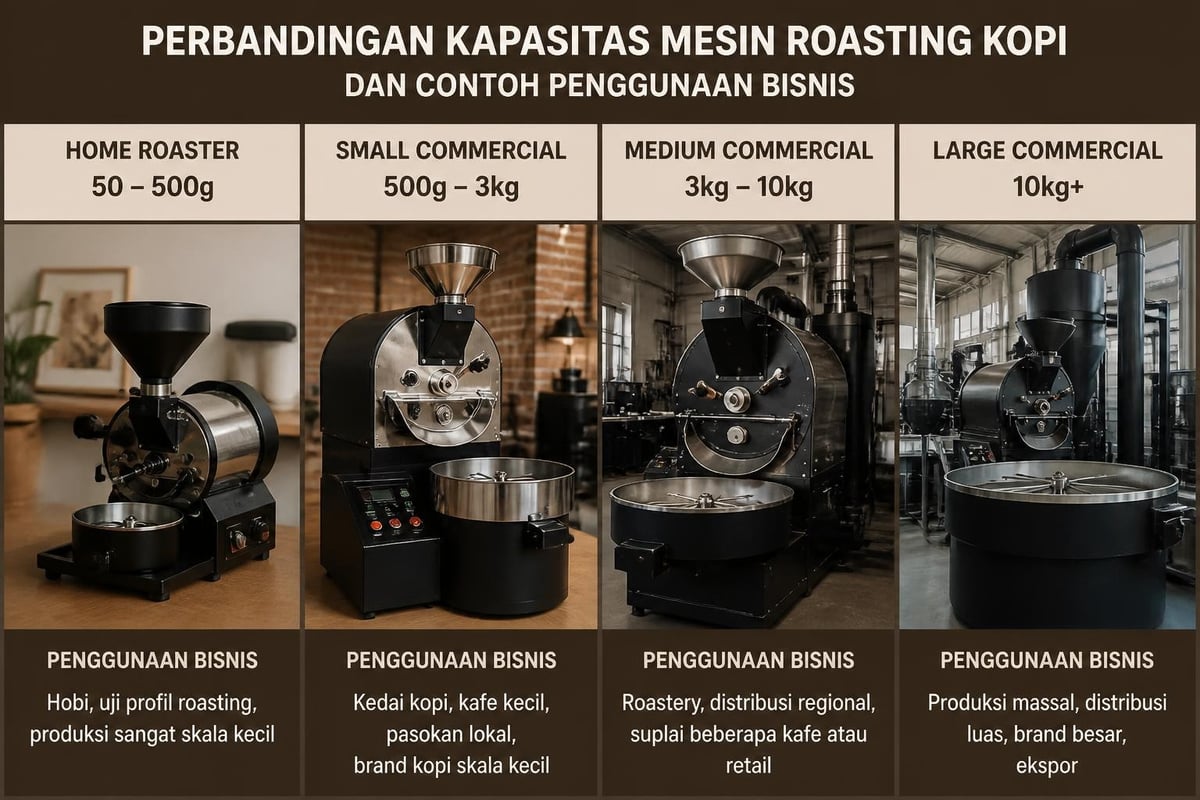 Perbandingan kapasitas roaster