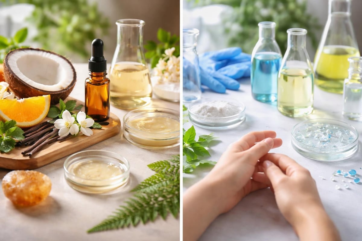 Clean Beauty Inhaltsstoffe vs. Synthetik