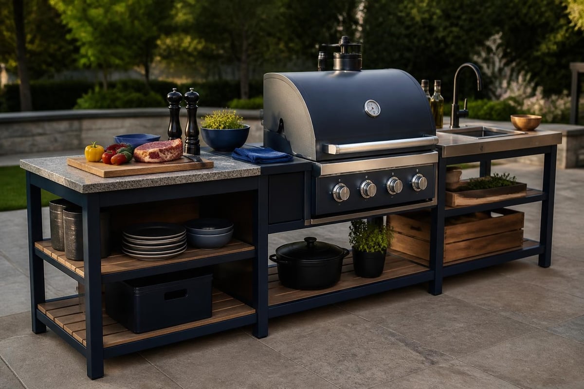BBQ table functional zones