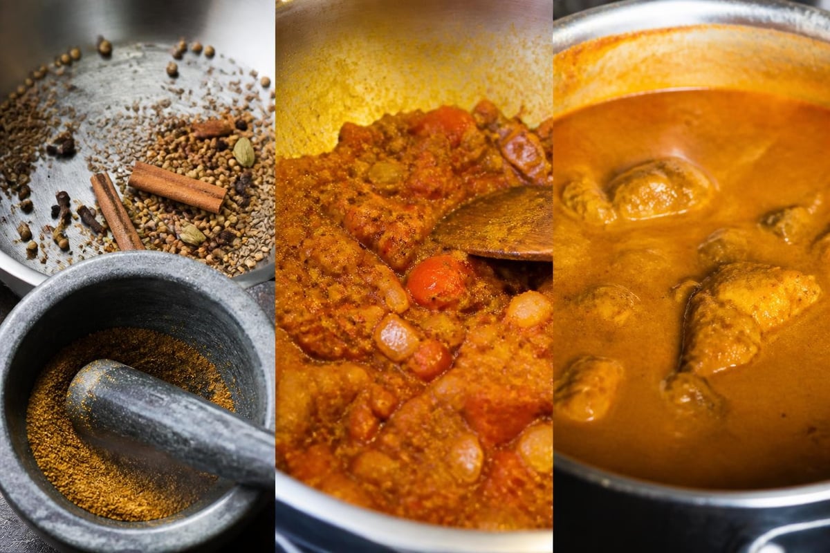 South African curry cooking process