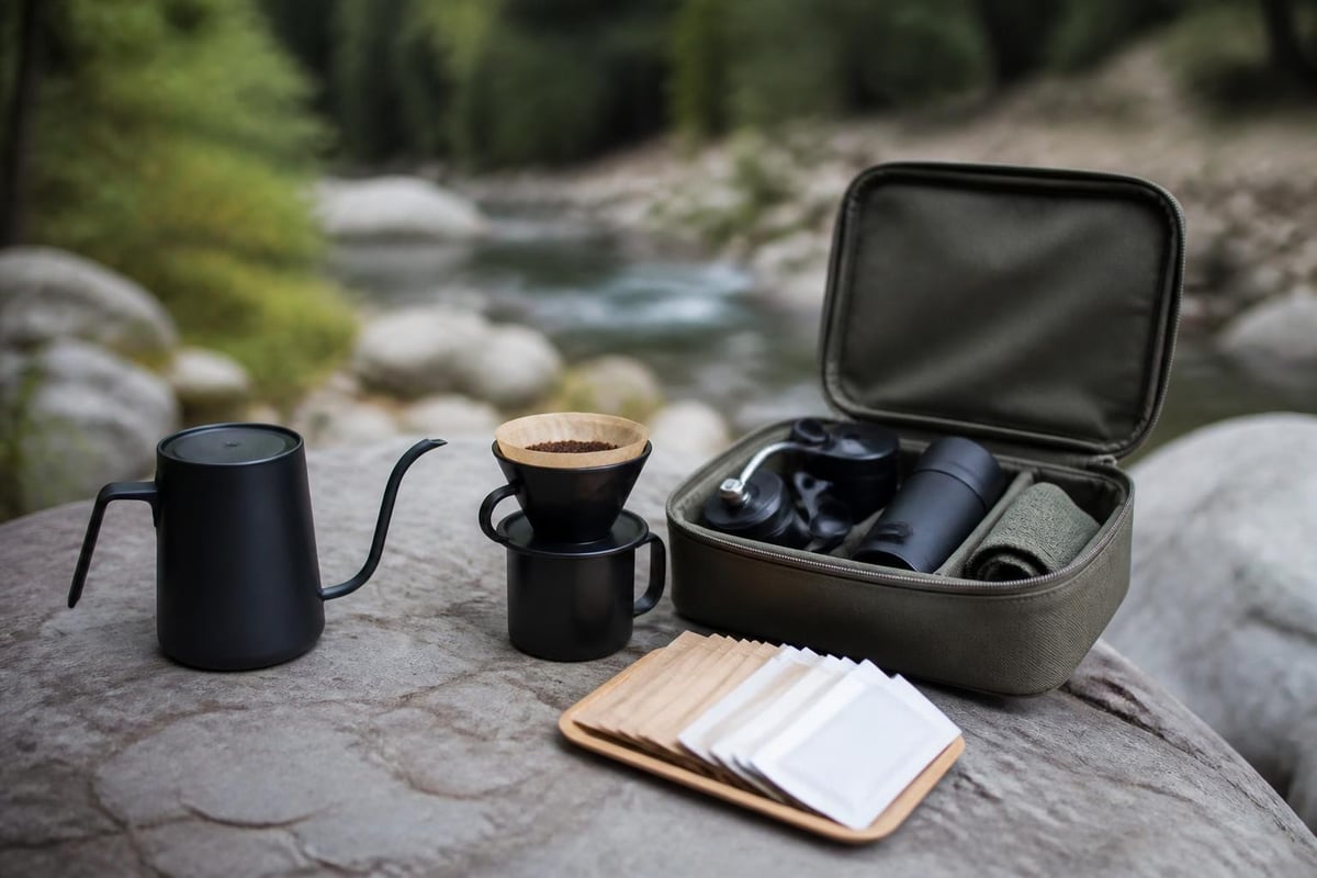 Organized camping coffee kit