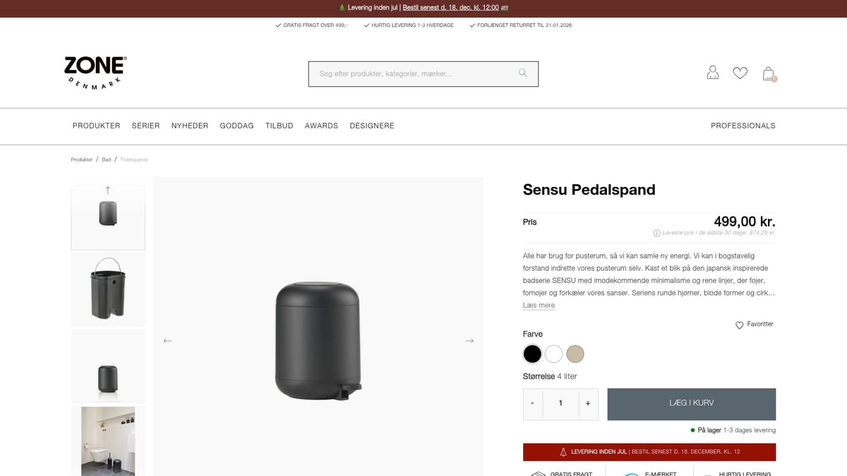 7 Smarte Toiletspand Ideer Til Dit Badeværelse 2026 - Zone Denmark Sensu Pedalspand – Luksuriøs finish og ekstra kapacitet