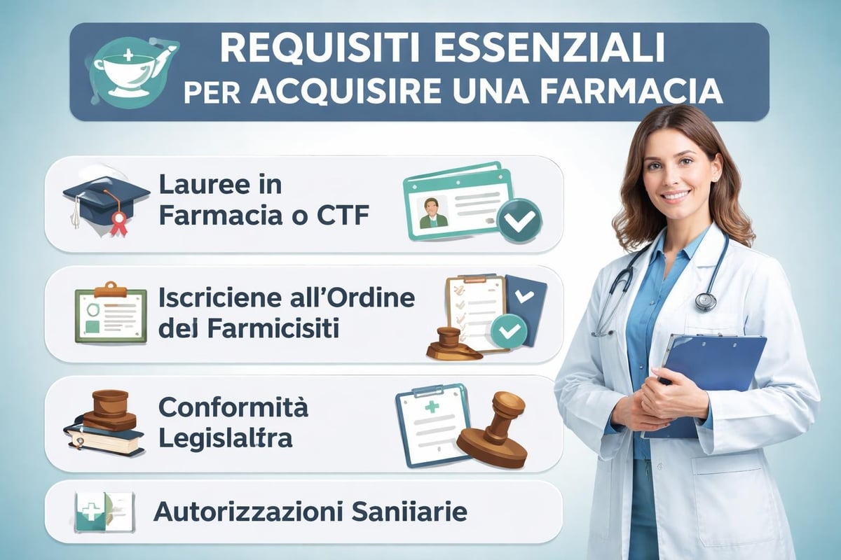 Acquistare una Farmacia: Guida Completa 2026 3 Requisiti legali per l'acquisto di farmacia