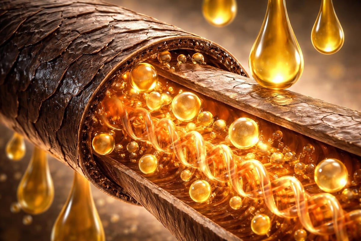 Beard oil molecular absorption