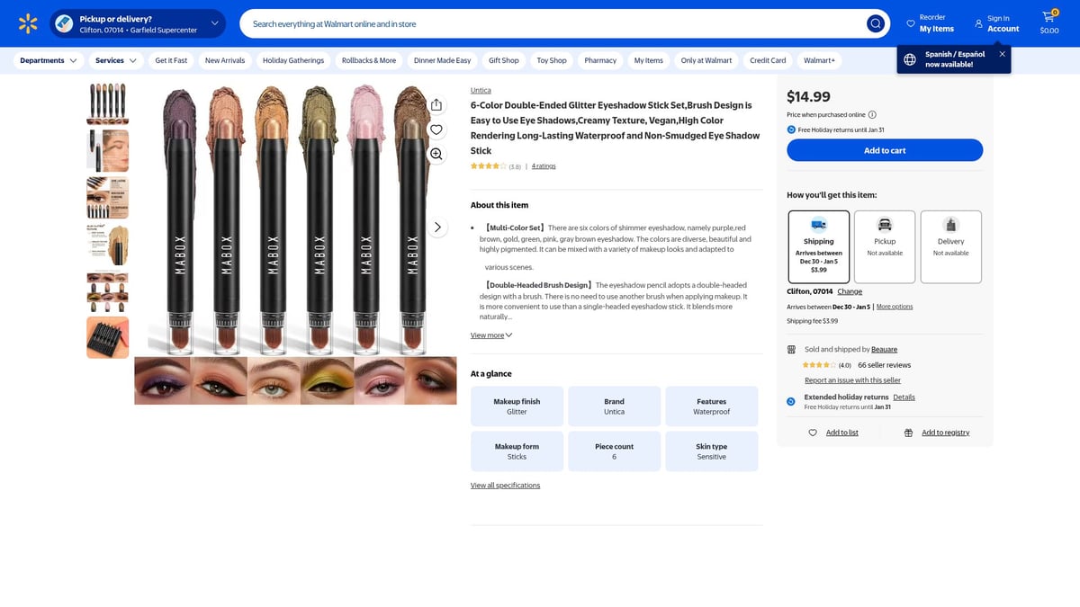 7 Best Korean Eye Glitter Picks to Sparkle in 2026 - 6-Color Double-Ended Glitter Eyeshadow Stick Set