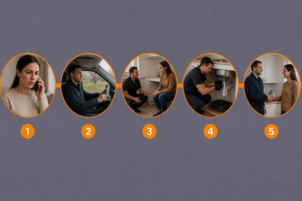 Emergency plumber response timeline