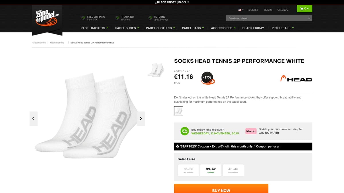 7 Best Padel Socks for Comfort and Performance in 2025 - Socks Head Tennis 2P Performance white