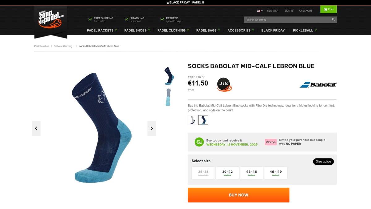 7 Best Padel Socks for Comfort and Performance in 2025 - Socks Babolat Mid-Calf Lebron Blue
