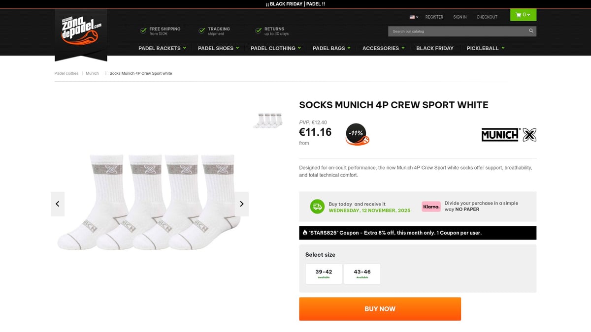7 Best Padel Socks for Comfort and Performance in 2025 - Socks Munich 4P Crew Sport white