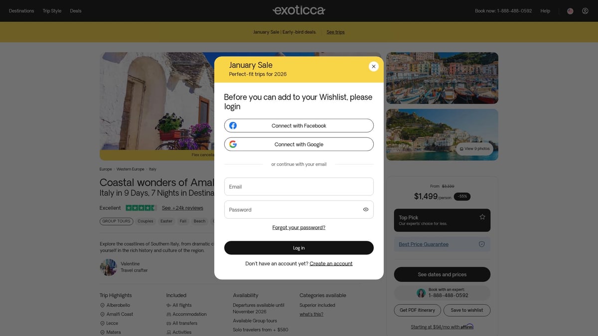 7 Best Italy Vacation Packages for Unforgettable 2026 Trips - Exoticca: Coastal Wonders of Amalfi & Puglia