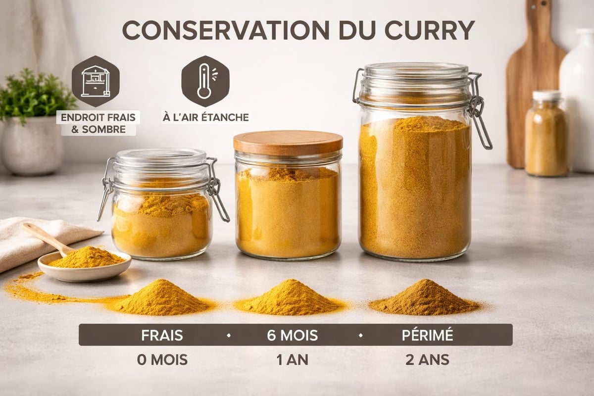 Conservation du curry poudre