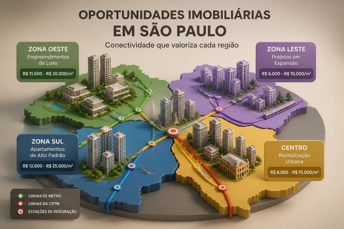 Mapa do mercado imobiliário de São Paulo