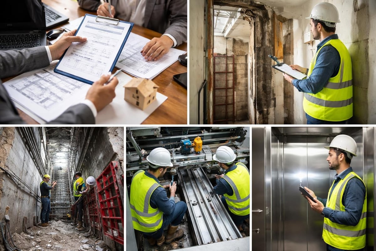 Processus d'installation ascenseur