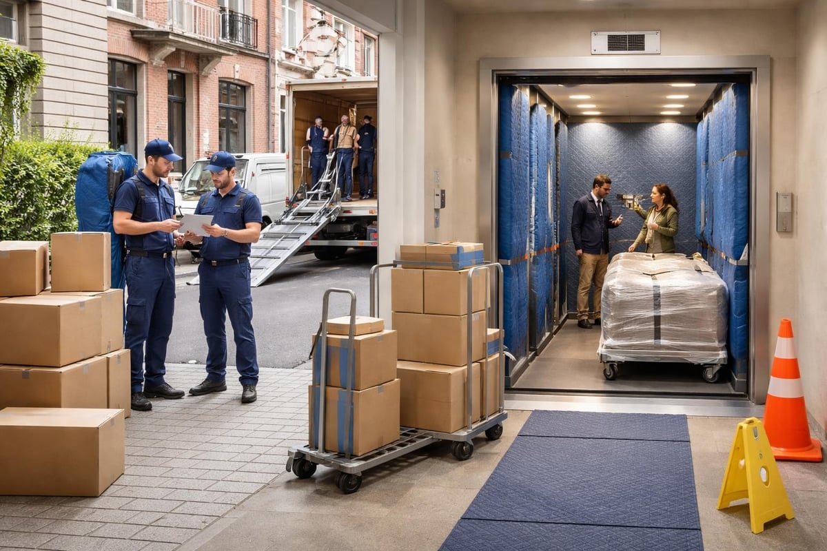 Logistique d&eacute;m&eacute;nagement ascenseur