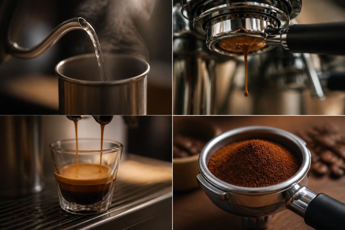 Paramètres techniques pour l'extraction d'expresso