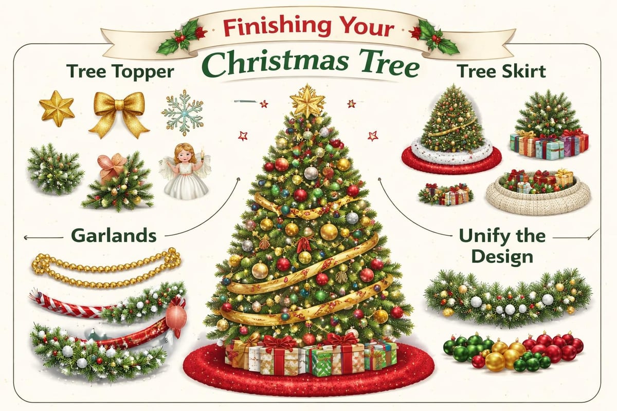 Christmas tree finishing touches