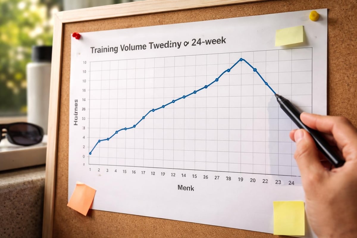 IRONMAN weekly training hours progression