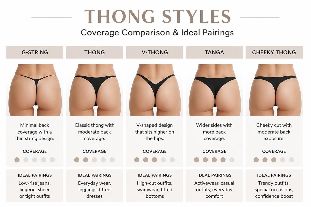 Thong garment style variations