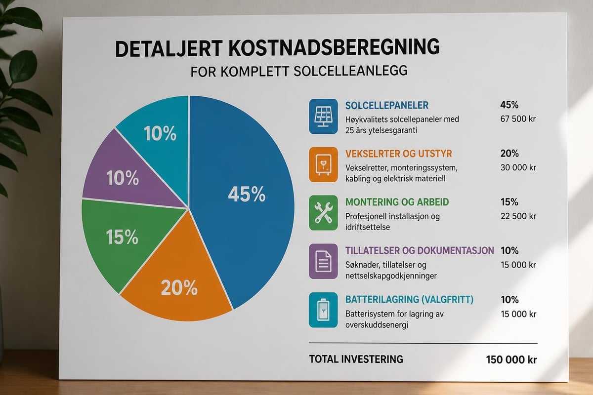 Kostnadsoversikt solcelleanlegg