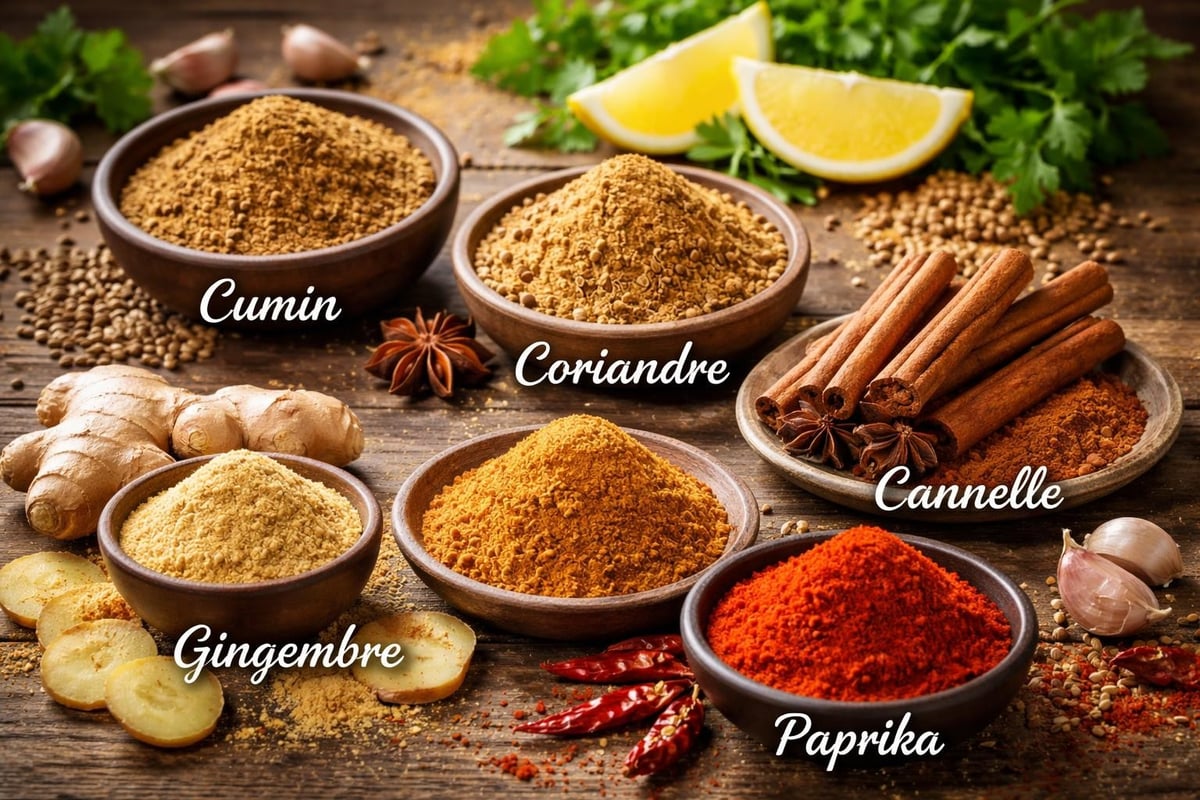 Composition des épices à couscous