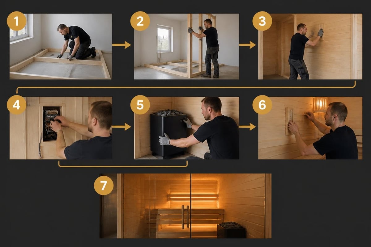 Sauna installation process