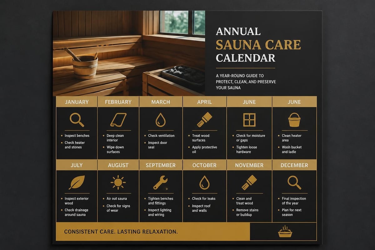 Sauna maintenance schedule