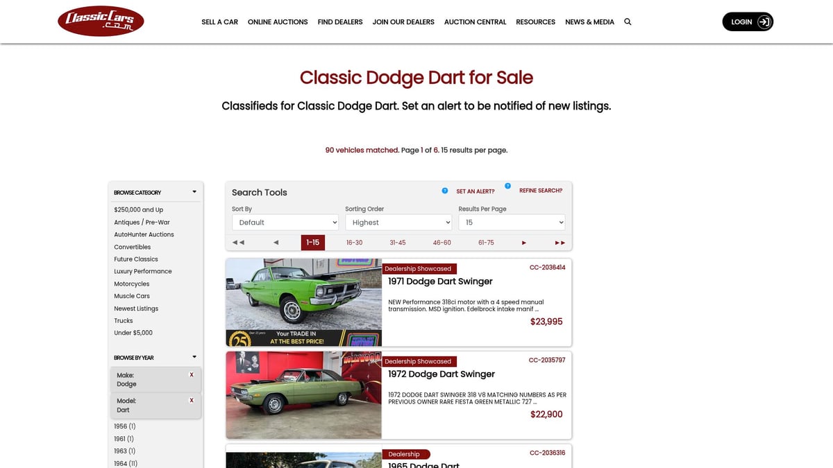 8 Meilleurs Mopars For Sale à Découvrir en 2026 - Dodge Dart GTS 1969