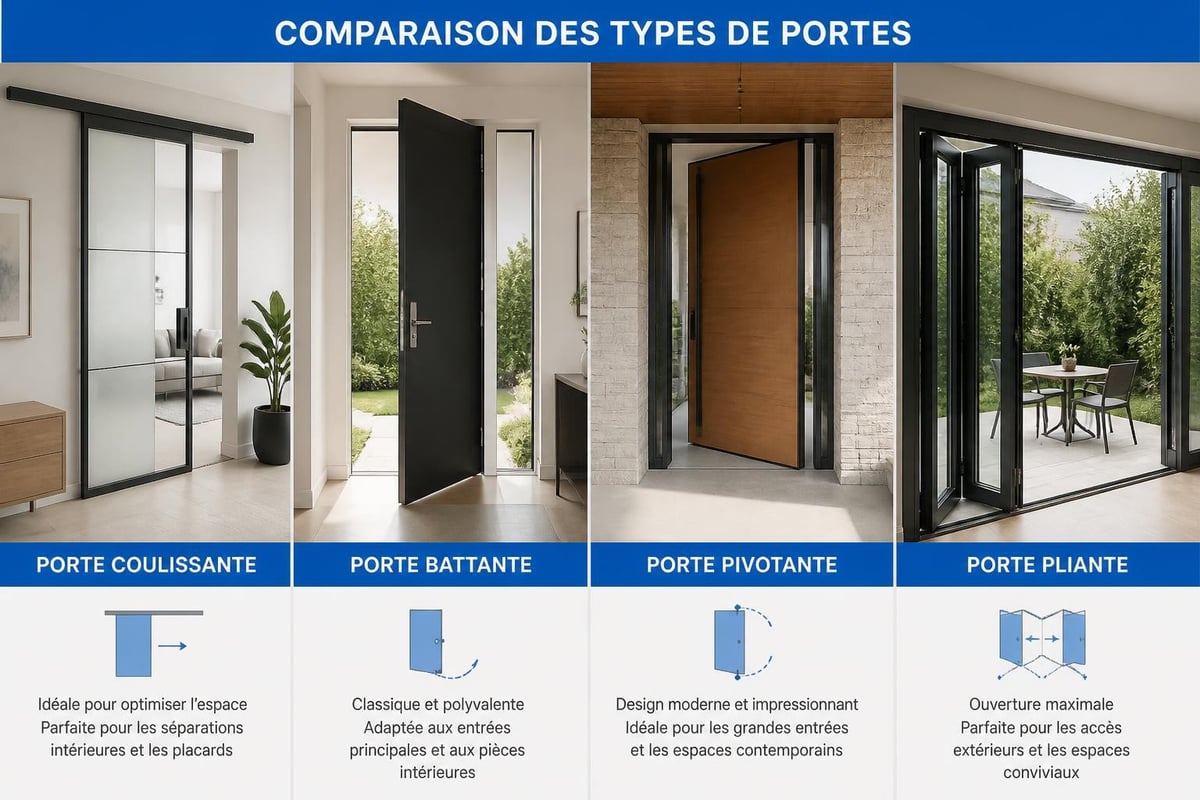 Types de portes vitrées