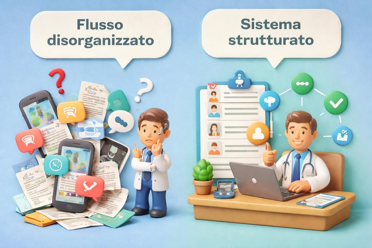 Confronto tra gestione caotica e organizzata dei dati vitali