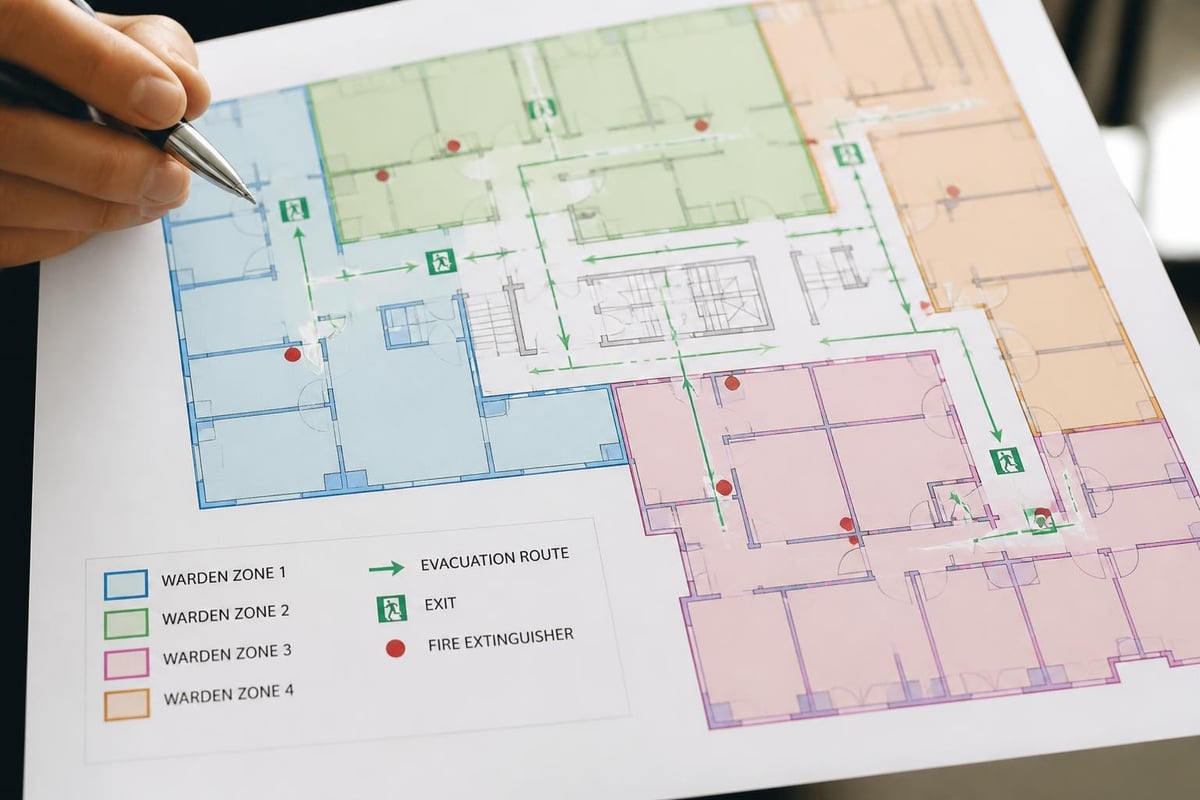 Fire warden responsibility zones
