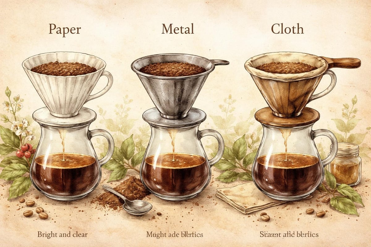 Pour over filter materials comparison
