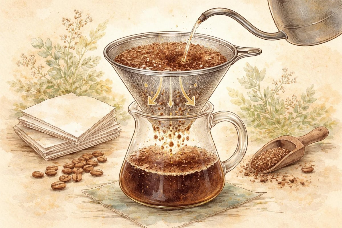 Metal filter brewing process