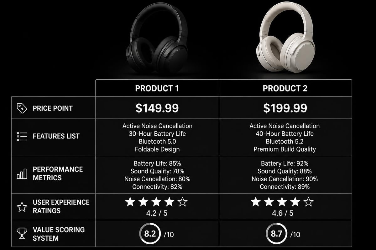 Product comparison methodology