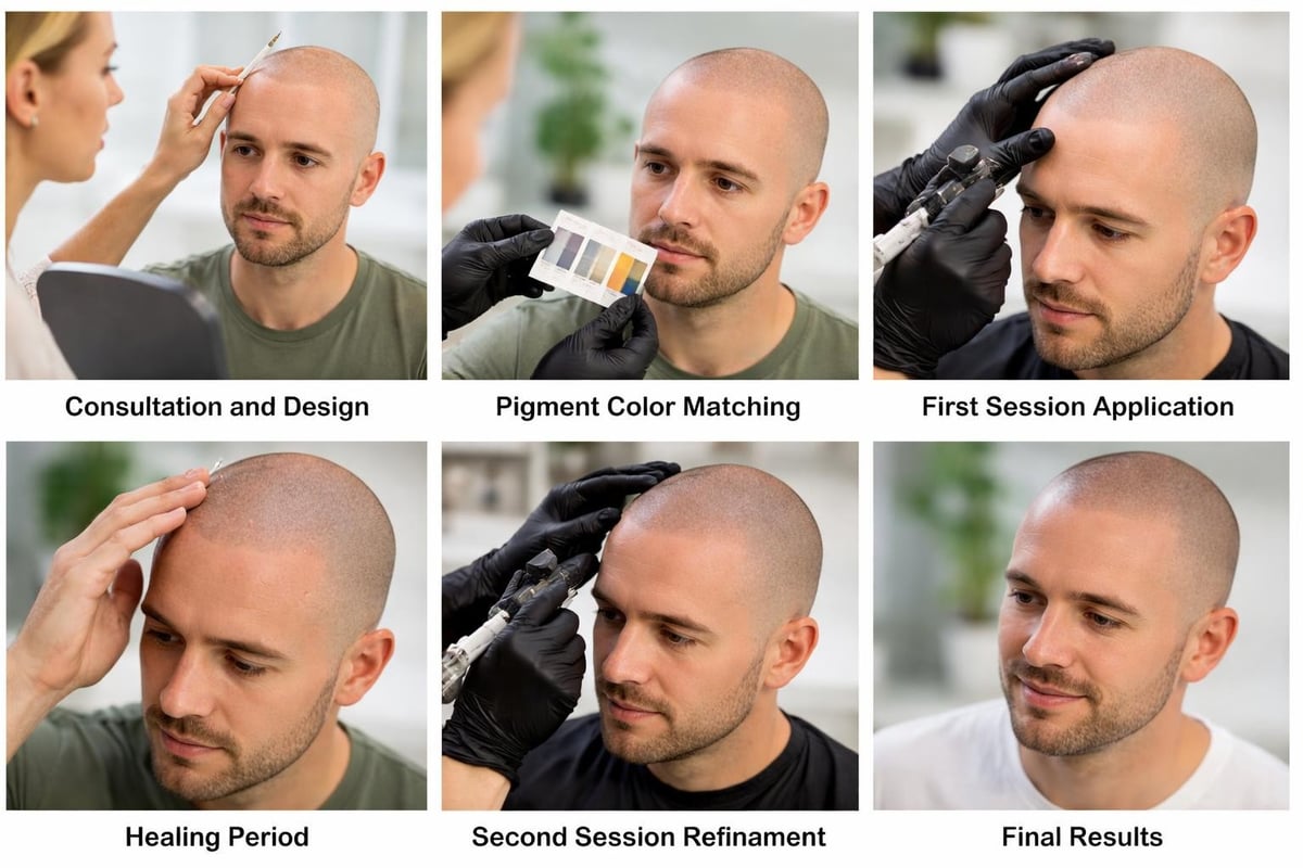 Scalp micropigmentation procedure steps