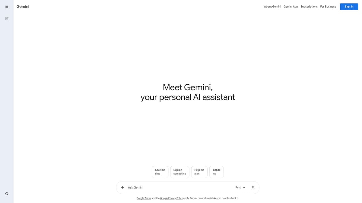 7 Soluzioni IA App Innovative da Provare nel 2025 - Gemini (Google)