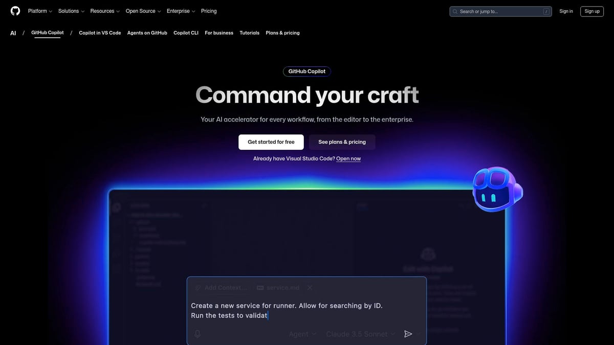 7 Soluzioni IA App Innovative da Provare nel 2025 - GitHub Copilot