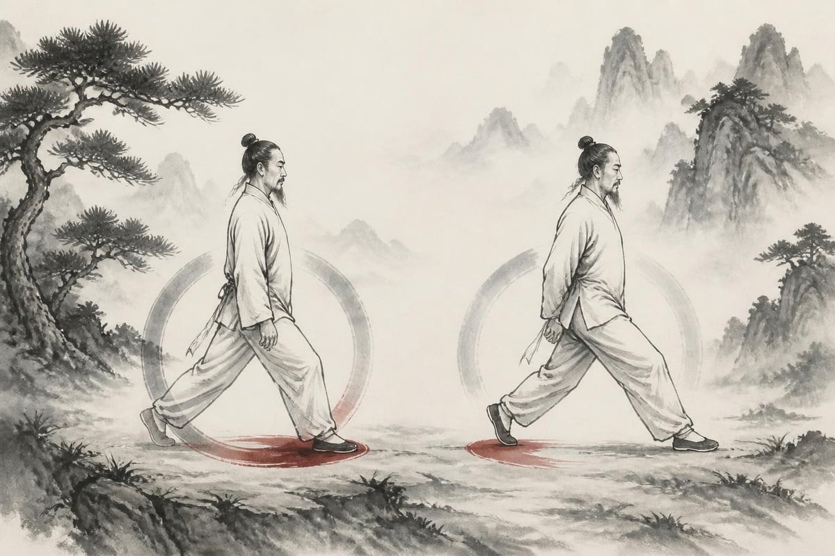 Weight transfer in tai chi walking