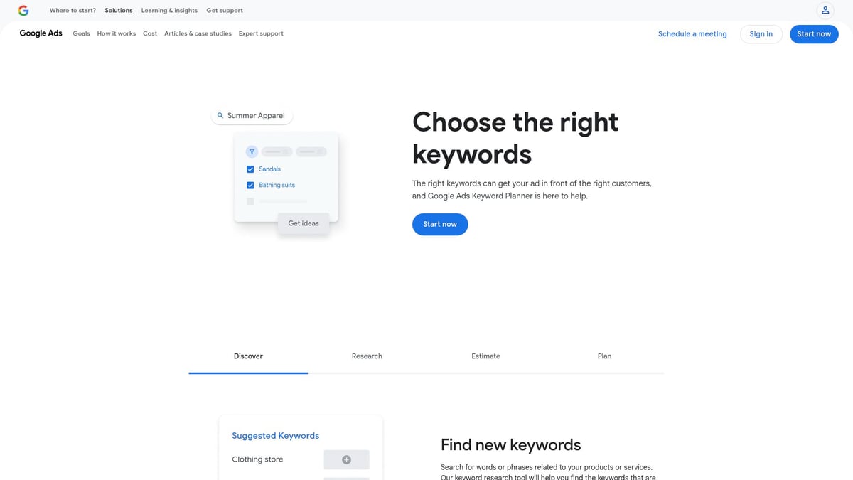 8 Outils De Mots Clés Incontournables Pour Booster Votre SEO 2025 - Google Keyword Planner