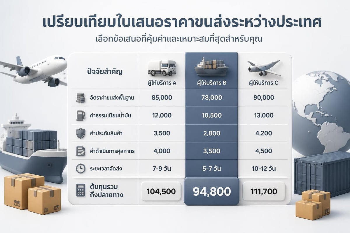 Shipping rate comparison